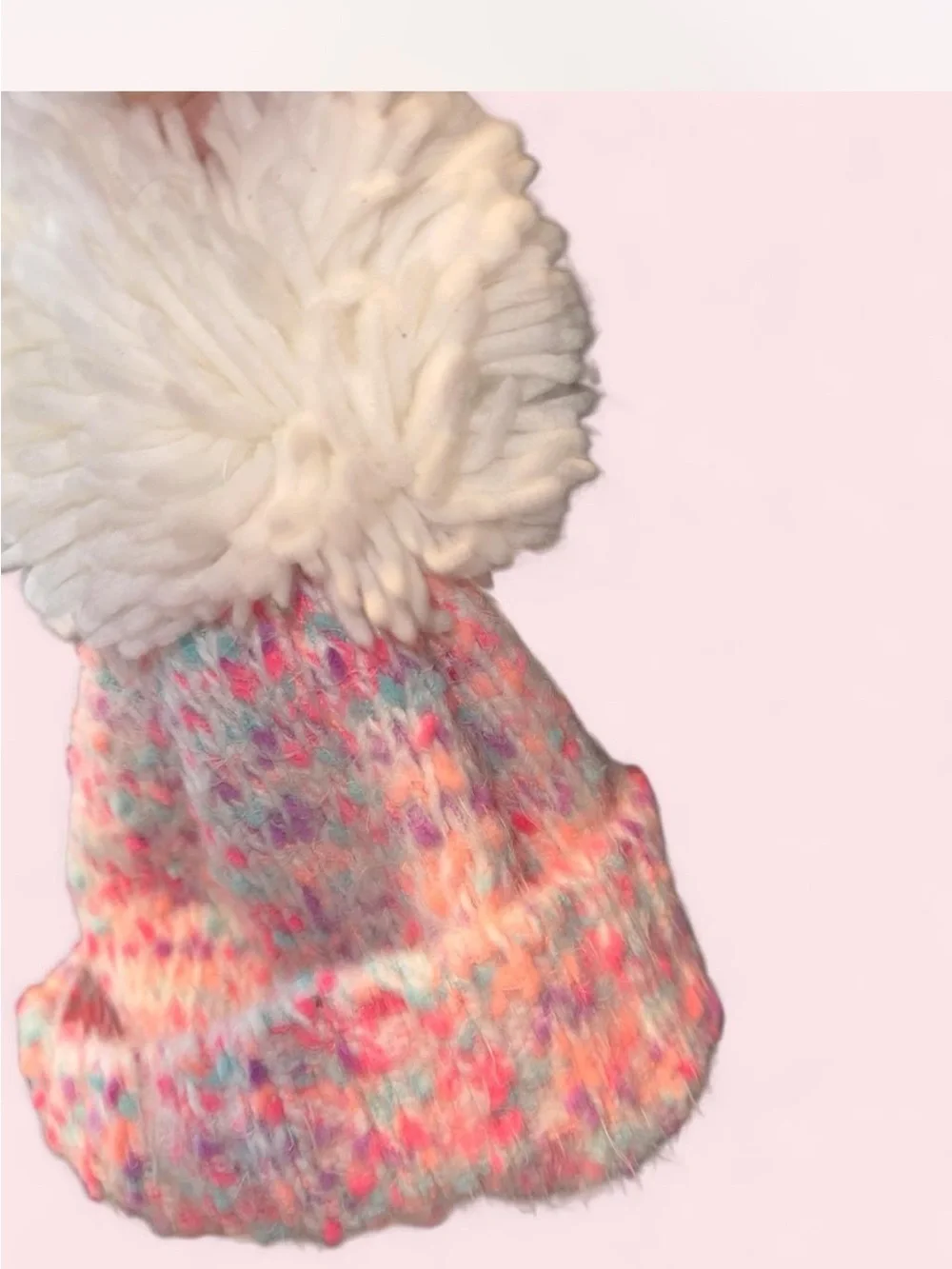 The Children's Place Multicolor Knit Pom Beanie - White Pom
